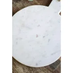 Unbranded White Marble Round Cutting Board with Jute Hanger, 12 in. Diameter thumbnail 2