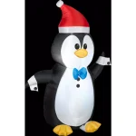 Gemmy 4 ft. Christmas Inflatable Tuxedo Penguin with Santa Hat, LED Lights thumbnail 1