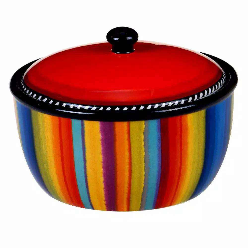 Certified International Sierra 8.25 in. Multicolored Earthenware Bean Pot