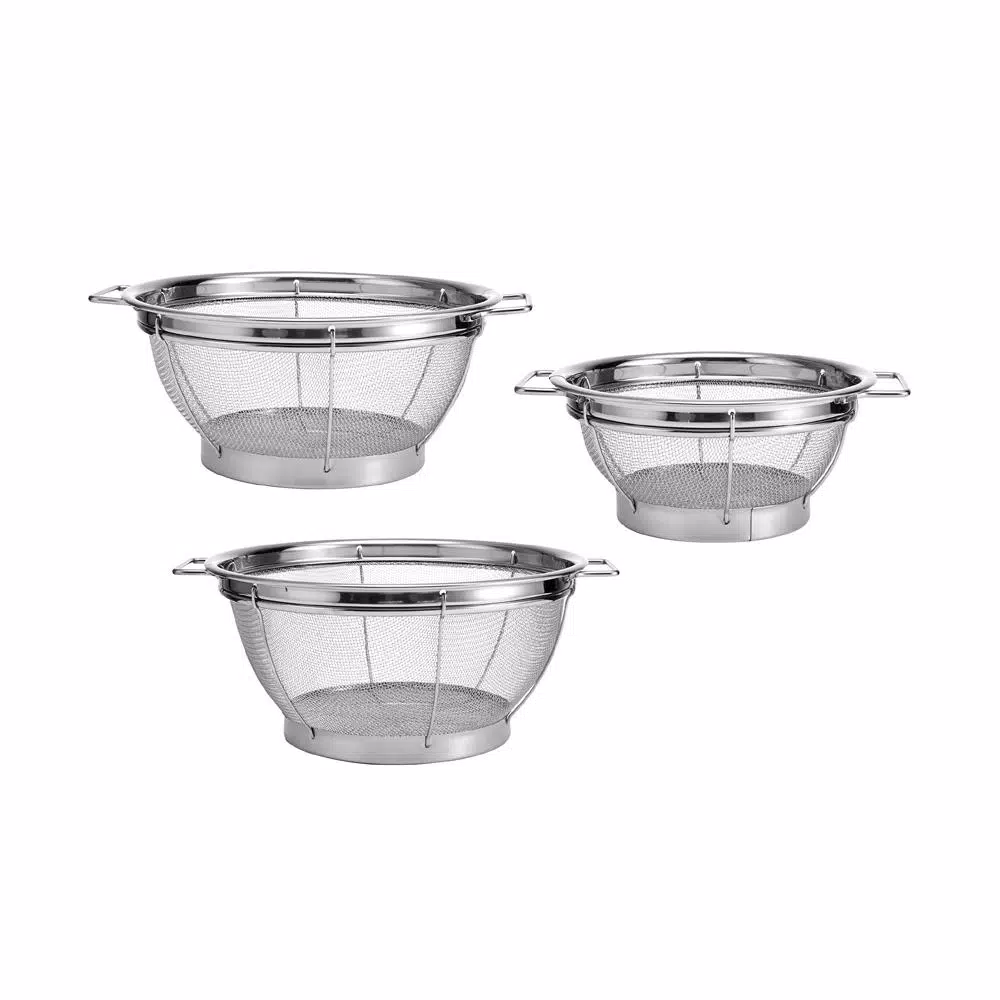 Farberware Stainless Steel Sieve Set of 3 - Fine Mesh Strainers
