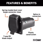 CURT 7-Way Round RV Blade Connector Socket, Vehicle Side thumbnail 4