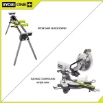 RYOBI 15 Amp 10 in. Sliding Compound Miter Saw with Universal Quickstand Kit thumbnail 2