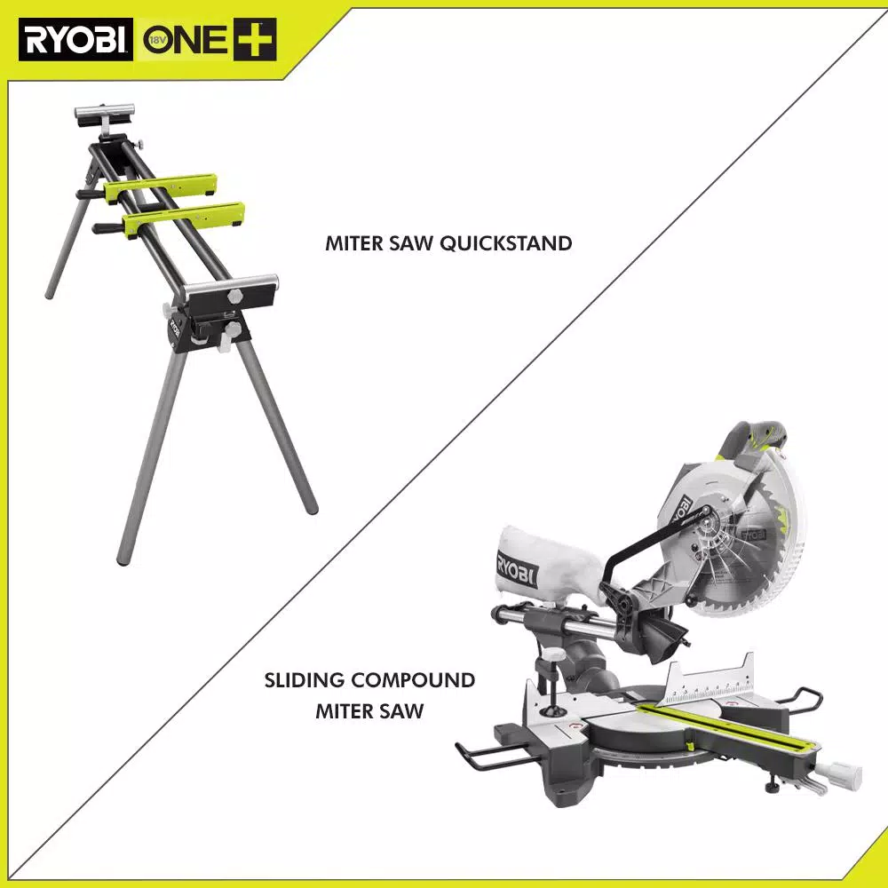 RYOBI 15 Amp 10 in. Sliding Compound Miter Saw with Universal Quickstand Kit