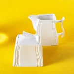MALACASA White Porcelain Creamer Jug and Sugar Jar Set (2-Piece) thumbnail 6