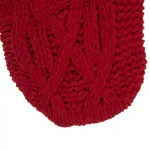 Glitzhome 22 in. Red Knitted Chenille Polyester Christmas Stocking thumbnail 3