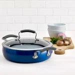 Epicurious 3 Qt. Hard-Anodized Aluminum Nonstick Saute Pan with Glass Lid, Blue thumbnail 5