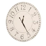 BrandtWorks 24 in. Oversized Antique White Farmhouse Wall Clock - Distressed Wood thumbnail 4