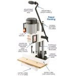 Shop Fox 3/4 HP Heavy-Duty Benchtop Mortising Machine with 1/2 in. Chuck thumbnail 4