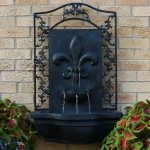 Sunnydaze Decor French Lily Resin Solar Outdoor Wall Fountain - Traditional Lead Finish thumbnail 7