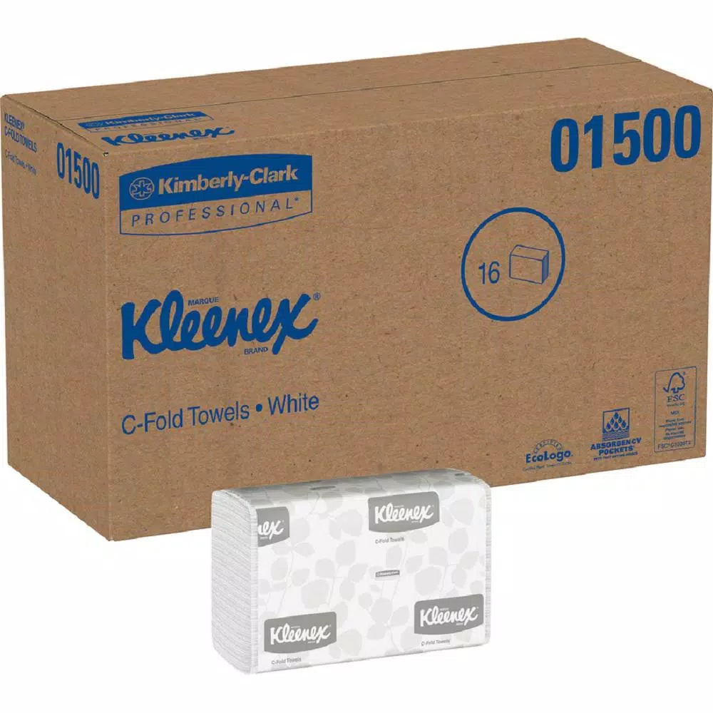 Kleenex White C-Fold Paper Towels, 150 Count Per Pack