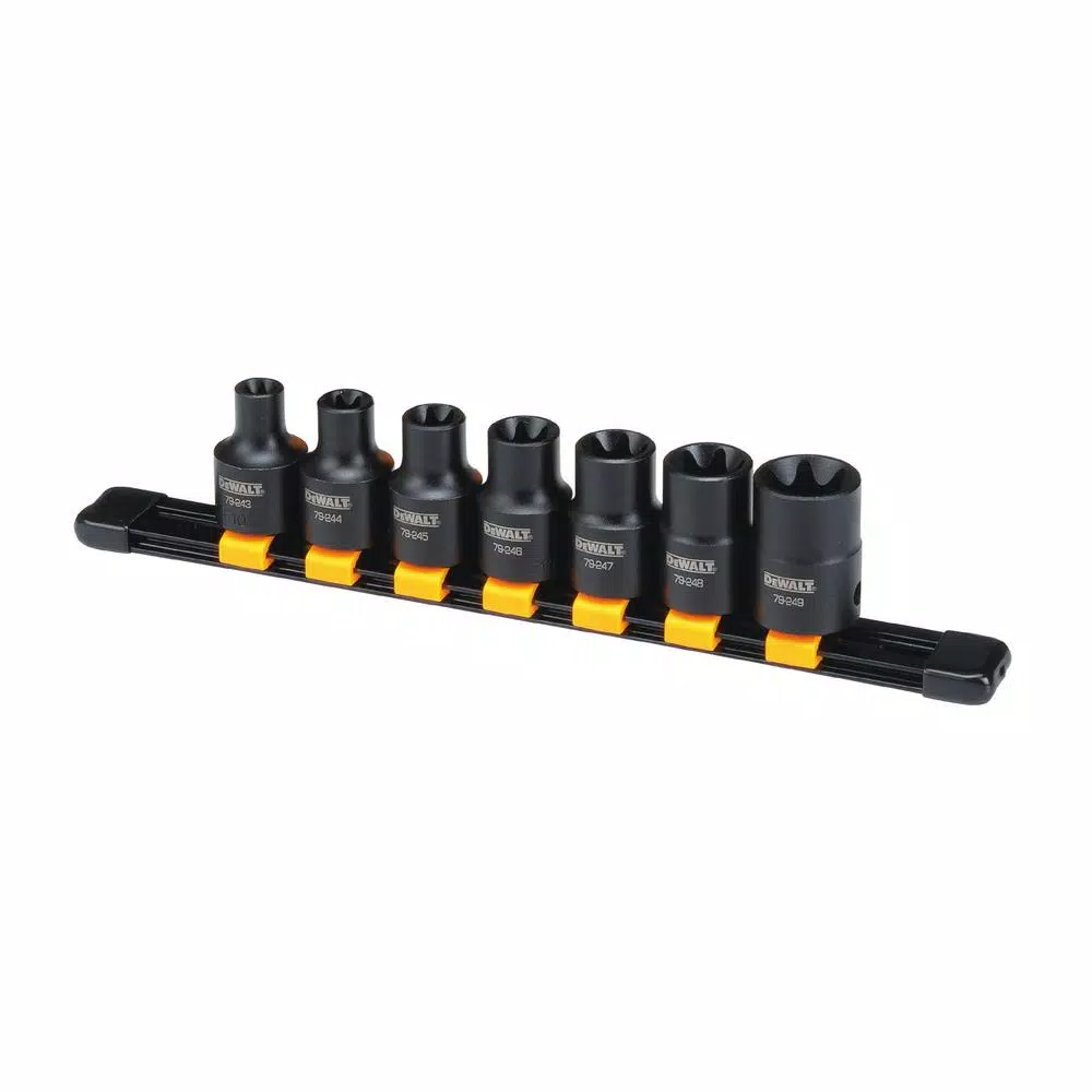 DEWALT 1/2 in. Drive Internal Torx Impact Socket Set, 7-Piece Metric