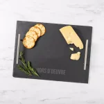 Cathy's Concepts Natural Slate Serving Tray with Metal Handles, 15.75 in. Rectangular Appetizer Board thumbnail 4