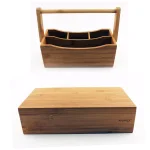 BergHOFF Bamboo Tea Box and Flatware Caddy Set - 2 Piece Organizer thumbnail 1