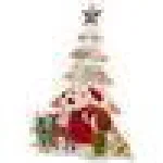 National Tree Company 16 in. Lighted Tree Santa Scene Handcrafted Metal Holiday Decoration thumbnail 2