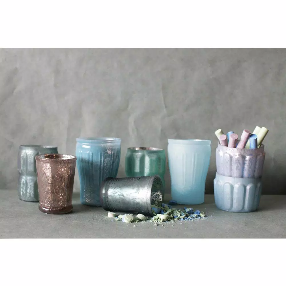 3R Studios Multi Color Mercury Glass Votive Candle Holders, Set of 8