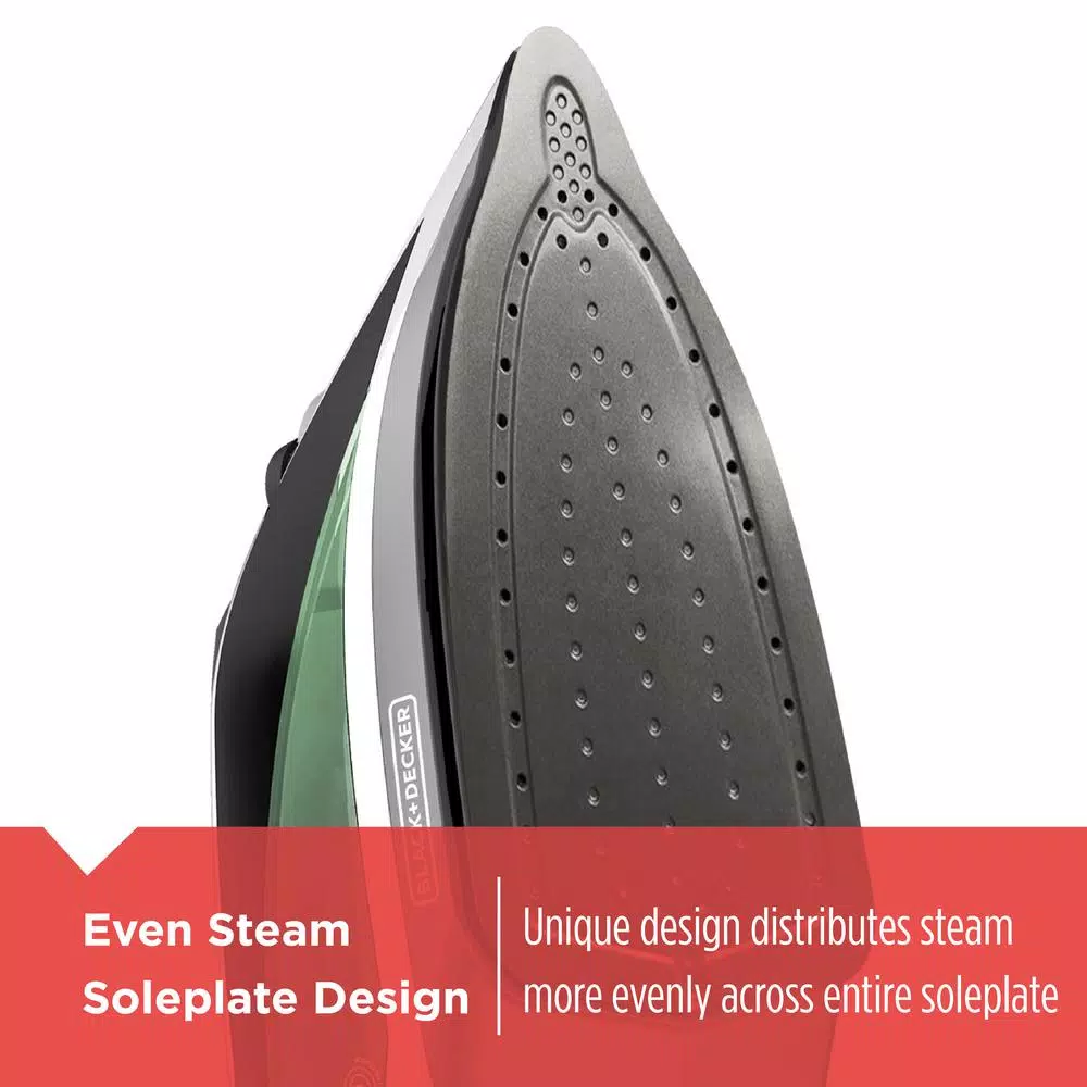 BLACK+DECKER Vitessa Advanced Steam Iron with Retractable Cord, 1200W, Green/White