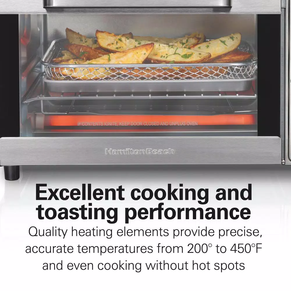 Hamilton Beach Sure-Crisp 4-Slice Air Fryer Toaster Oven, Stainless Steel