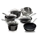 Granitestone 10-Piece Aluminum Hammered Non-Stick Diamond Infused Cookware Set, Pewter thumbnail 1