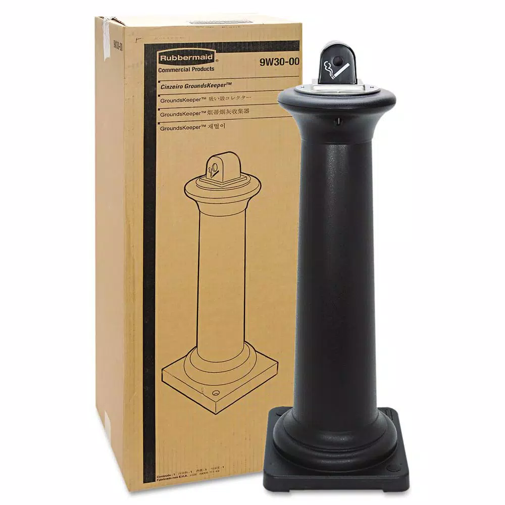 Rubbermaid Commercial Products GroundsKeeper Tuscan Iron Black Smoking Receptacle