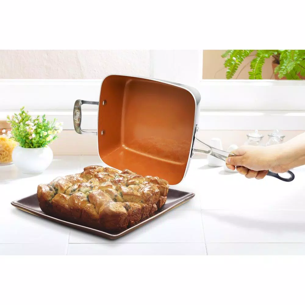 Gotham Steel 9.5 in. Ti-Ceramic Non-Stick Deep Square Fry Pan Set, 4-Piece