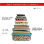 Unbranded 14-Piece Plastic Food Storage Container Set with Secure Snap-On Lids, Multi-Color thumbnail 5
