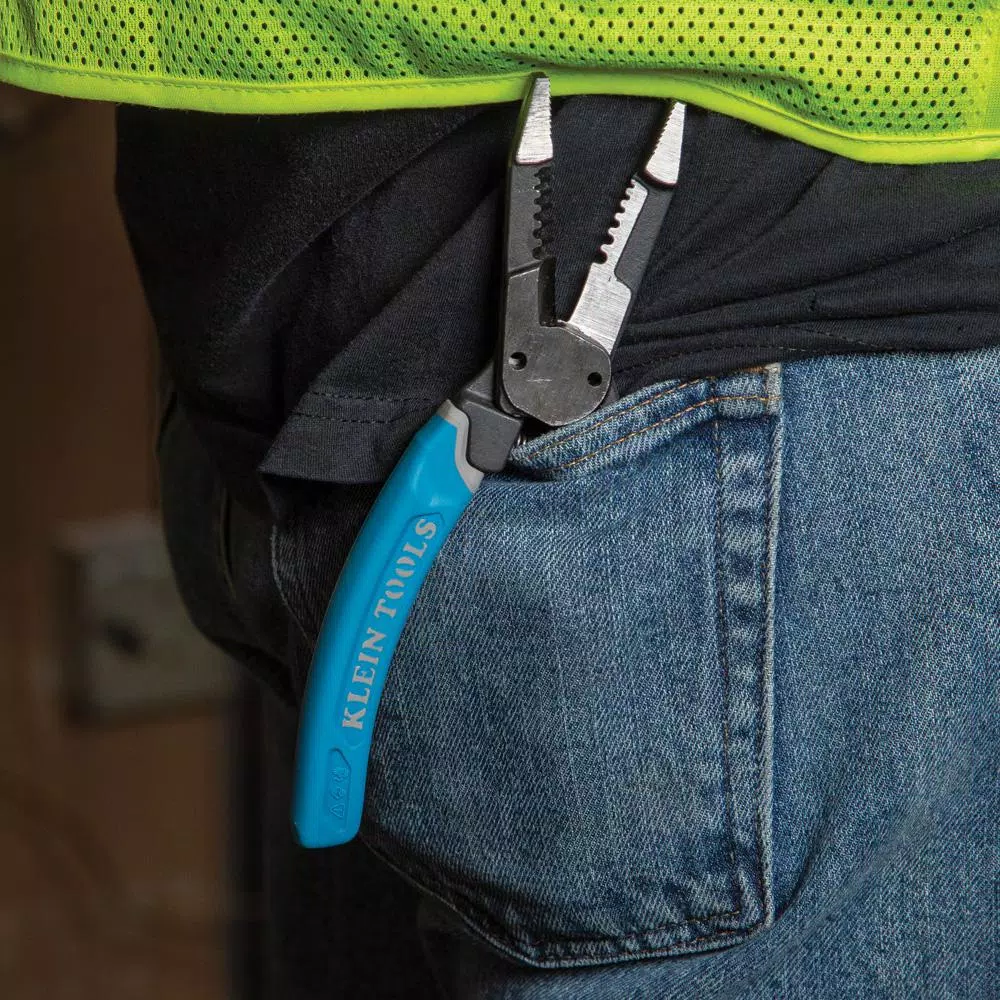 Klein Tools Heavy-Duty Wire Stripper with Shear-Cut, 8-18 AWG Solid & 10-20 AWG Stranded