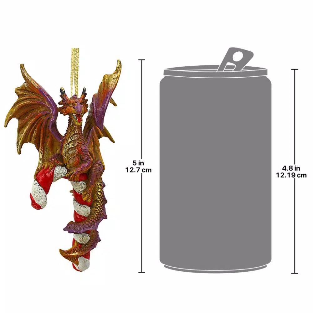 Design Toscano Cane and Abel the Dragon 2017 Holiday Ornament, 5 in. Resin Collectible