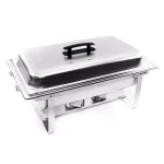 Alpha Living 8 Qt. Stainless Steel Chafing Dish Set of 2, Foldable Frame Buffet Server thumbnail 2