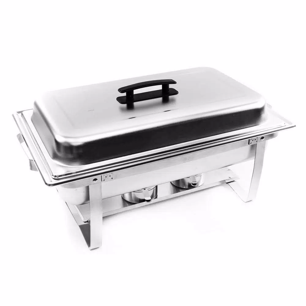 Alpha Living 8 Qt. Stainless Steel Chafing Dish Set of 2, Foldable Frame Buffet Server