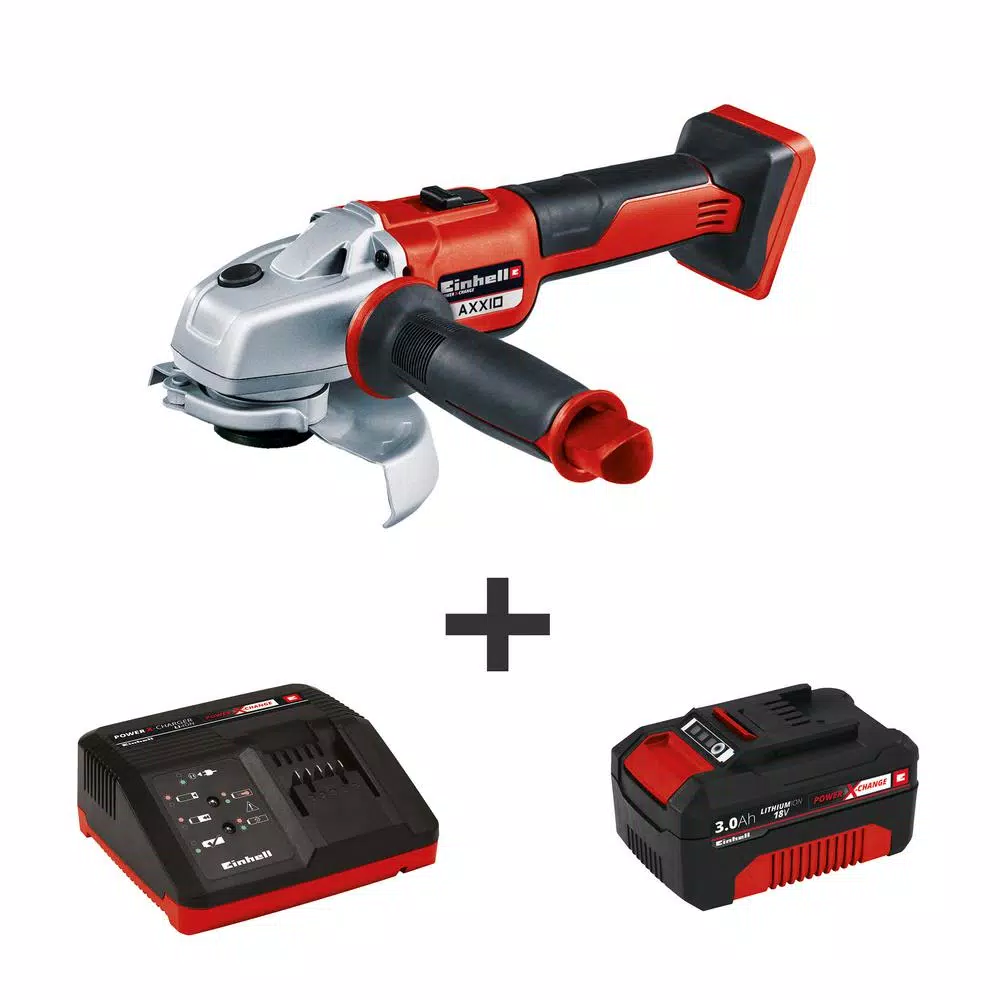 Einhell PXC 18V Brushless 5 in. Cordless Angle Grinder Kit with 3.0 Ah Battery and Fast Charger