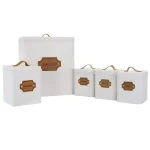 MegaChef 5-Piece Metal Kitchen Canister Set with Matte White Finish thumbnail 3
