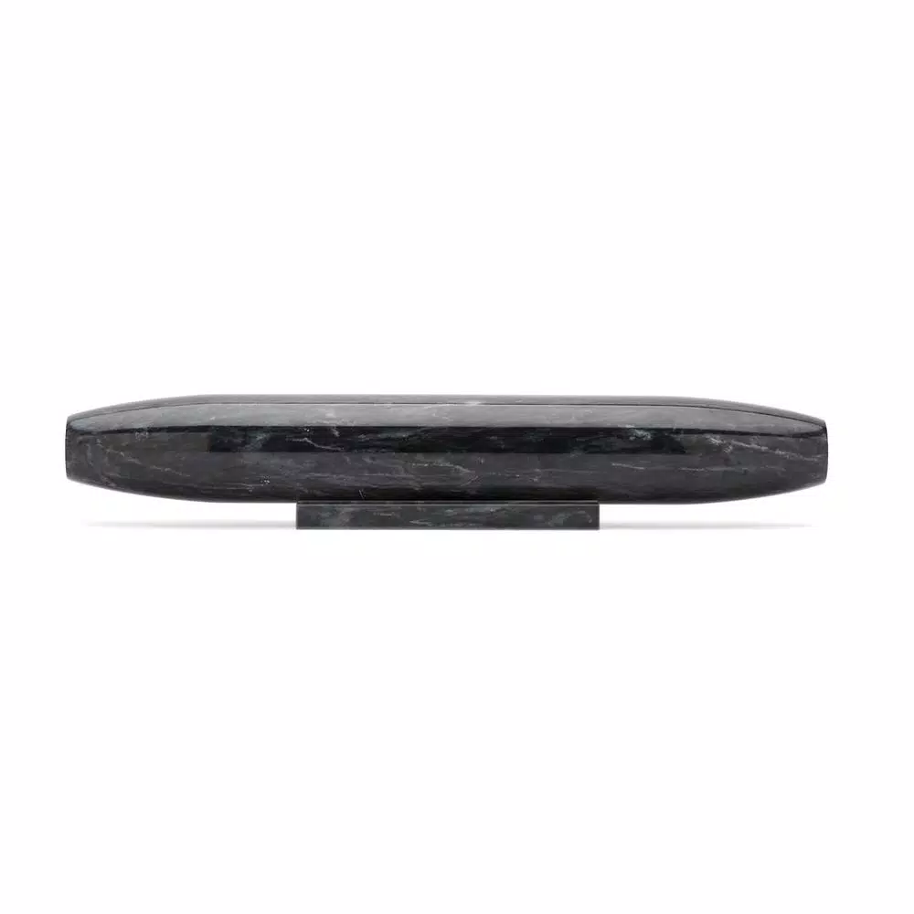 Fox Run 12 in. Black Marble Tapered French Rolling Pin with Base