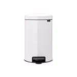Brabantia Icon 3.2 Gal. White Steel Step-On Trash Can with Soft-Close Lid thumbnail 1