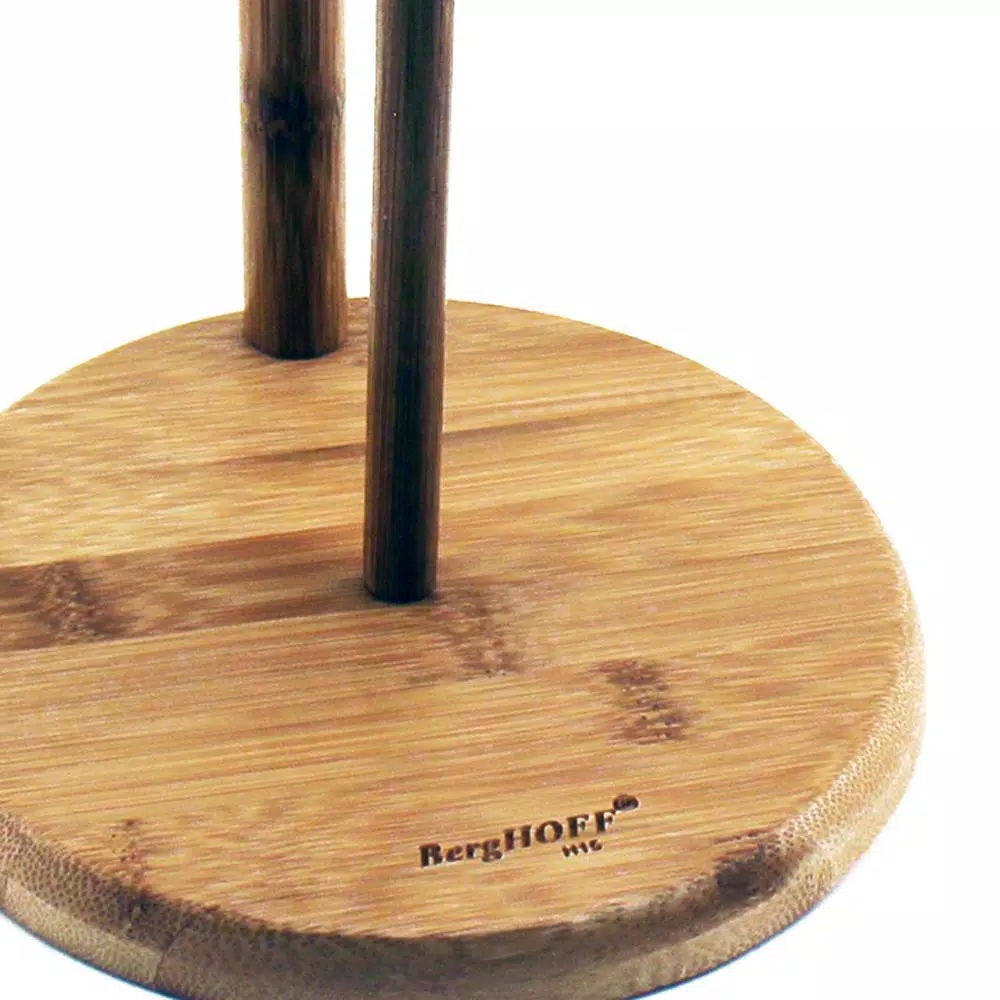 BergHOFF Natural Bamboo Paper Towel Holder - Rustic Countertop Kitchen Accessory
