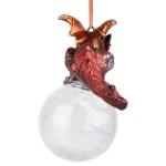 Design Toscano Pensive Percher Dragon 2018 Collectible Holiday Ornament thumbnail 3