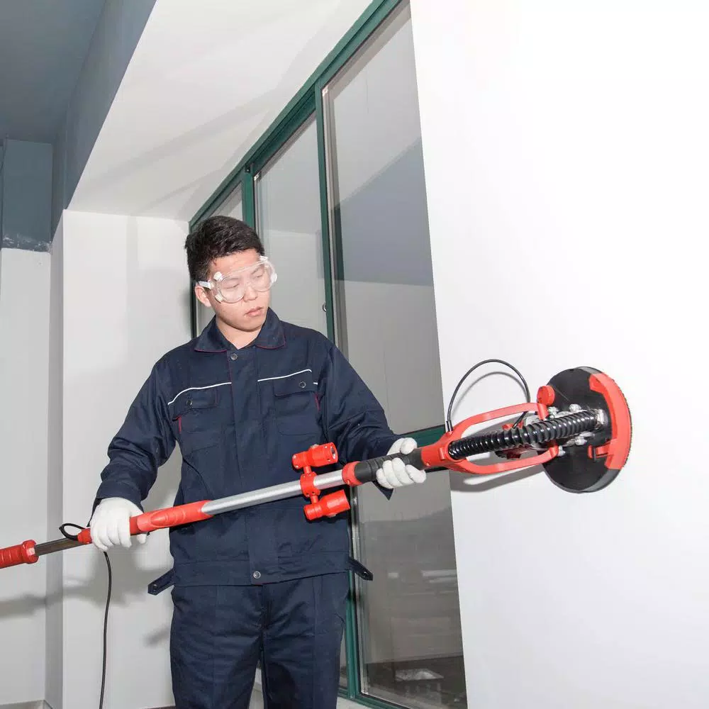ALEKO 750W Industrial Drywall Sander with Telescopic Handle, Adjustable Speed & LED Light