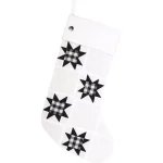VHC Brands Emmie Farmhouse Christmas Decor 20 in. Black and White Check Cotton Patch Stocking thumbnail 1