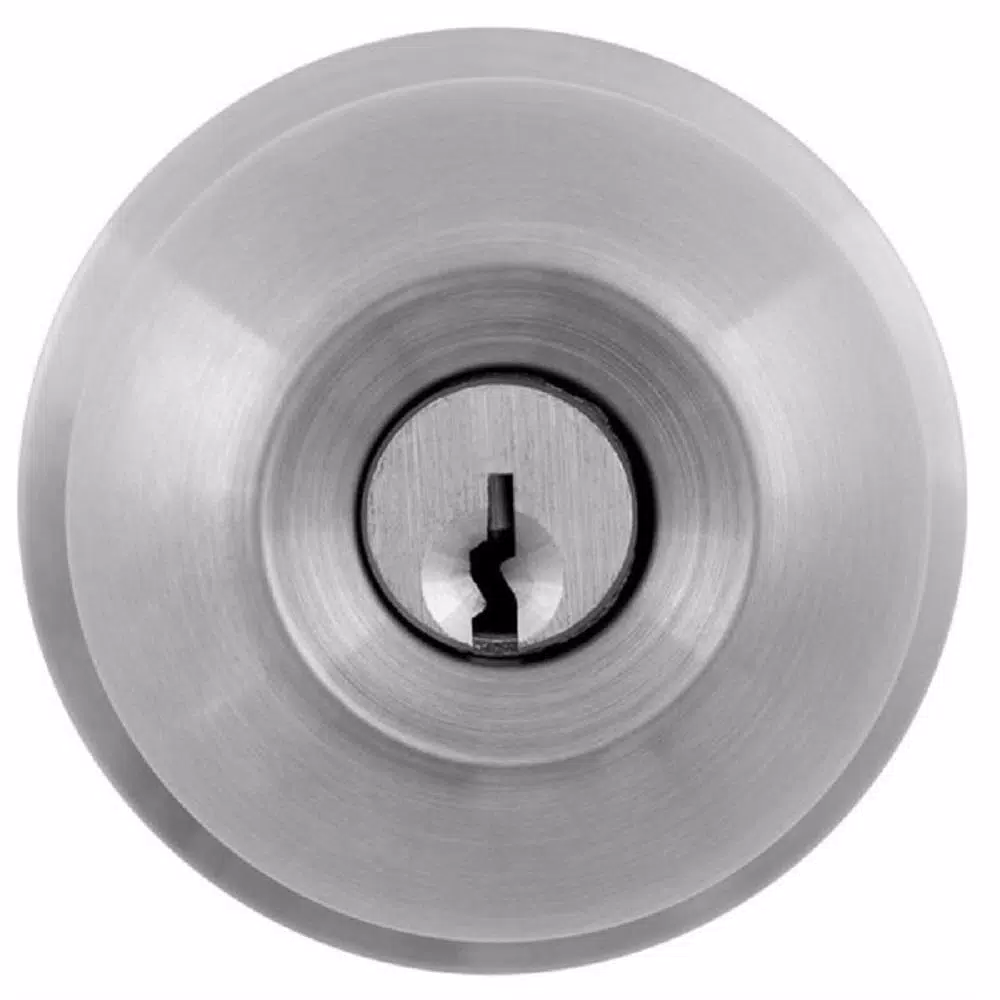 Universal Hardware Commercial Grade 2 Satin Chrome Keyed Entry Door Knob, 2-1/8 in.