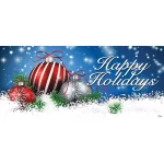 My Door Decor 7 ft. x 16 ft. Red and White Christmas Ornament Garage Door Mural thumbnail 1