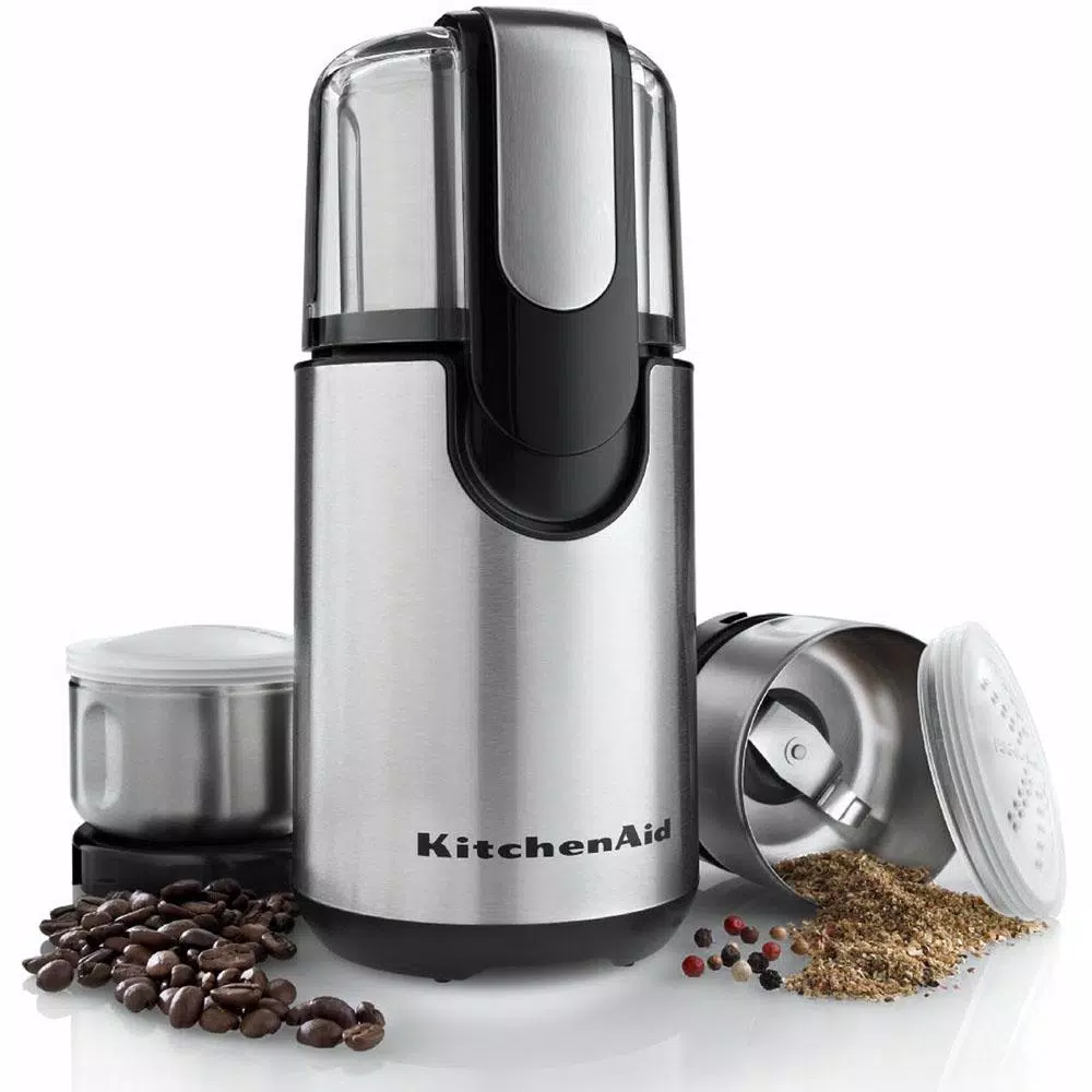 KitchenAid One-Touch 4 oz. Blade Coffee Grinder with Spice Bowls, Onyx Black