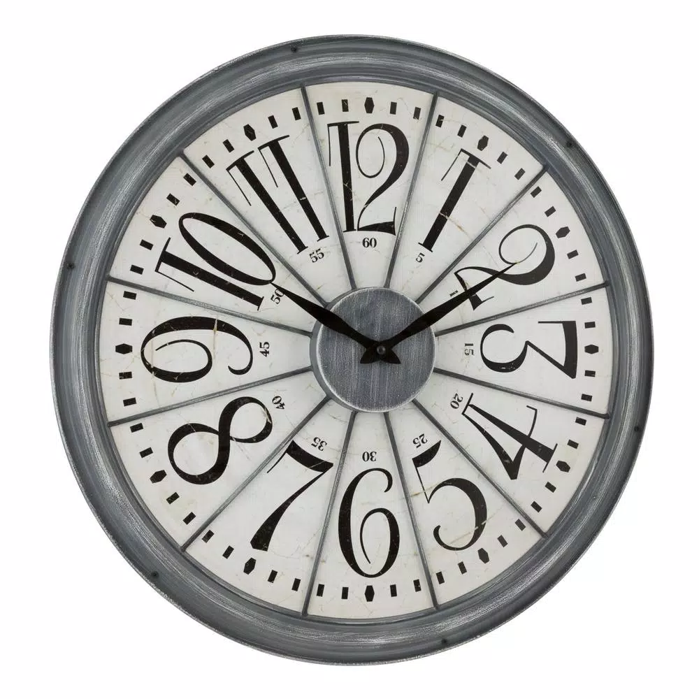 La Crosse Technology 20-Inch Alice Quartz Analog Wall Clock with Metal Antique Gray Frame