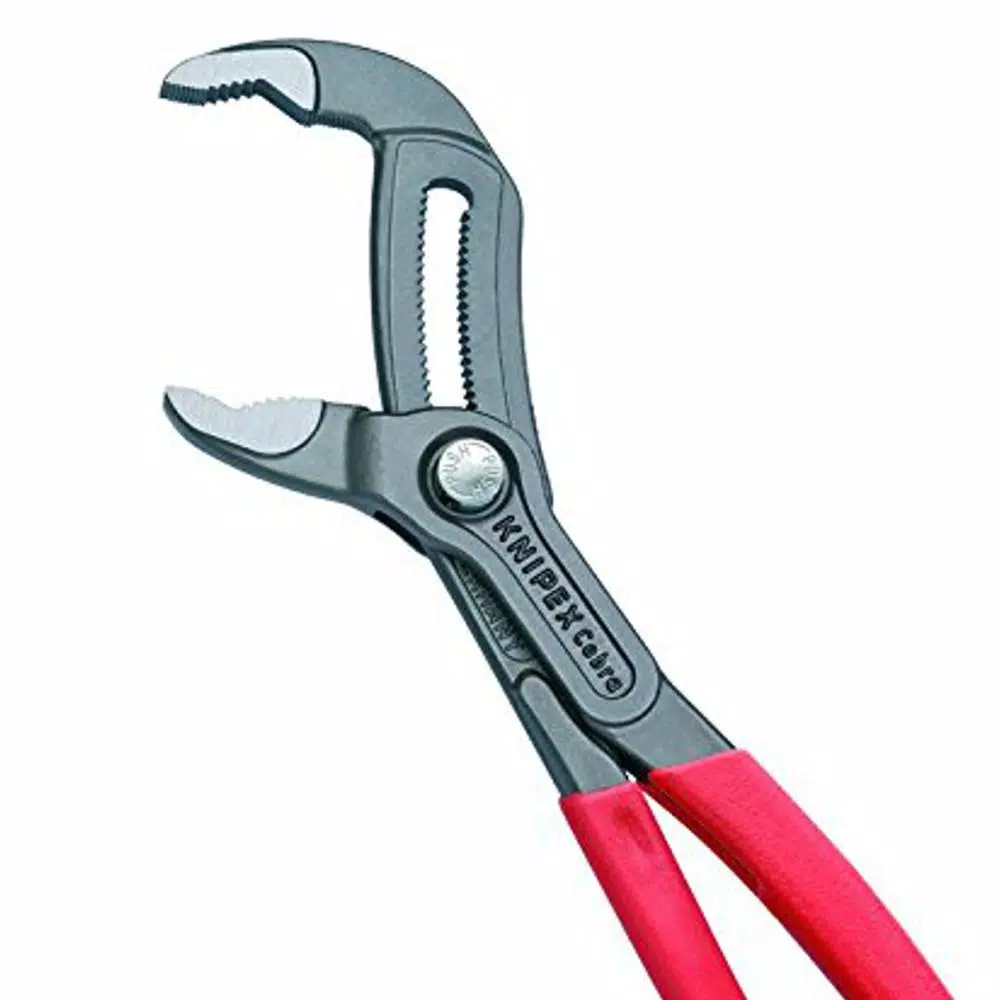 KNIPEX Cobra Series 7-1/4 in. Box Joint Pliers with Pinch Guard and Push Button Adjustment