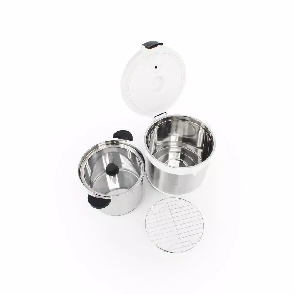 Tayama TXM-70XL 7 Qt. Stainless Steel Thermal Cooker and Slow Cooker, White