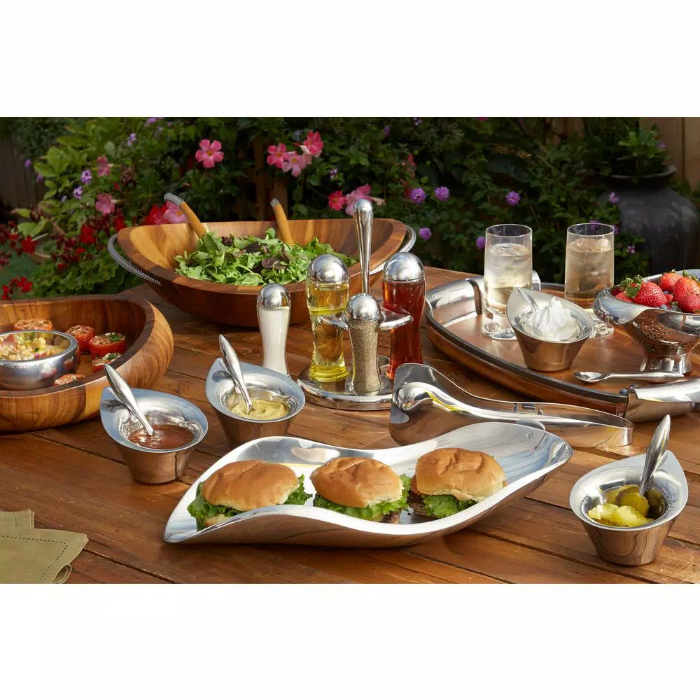 Nambe Bella 18 in. Alloy Oval Serving Platter by Nambe