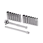 Stanley 1/4 in. Drive 6-Point Socket Set, 16-Piece Ratchet and Socket Set thumbnail 1