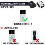 Wasserstein Solar Charger Mount for Ring Video Doorbell 2, Weatherproof, White thumbnail 7