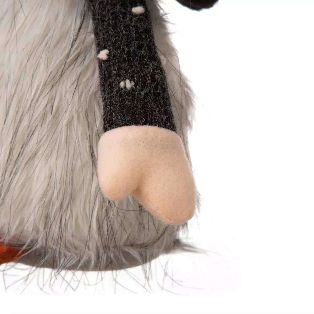 Glitzhome 20 in. Halloween Fabric Gnome Sitter Decor with Posable Hat and Faux Fur Beard