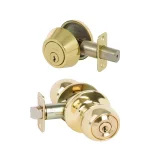 Callan Delaney Hardware Fairfield Polished Brass Entry Door Knob and Single Cylinder Deadbolt Combo Pack thumbnail 1