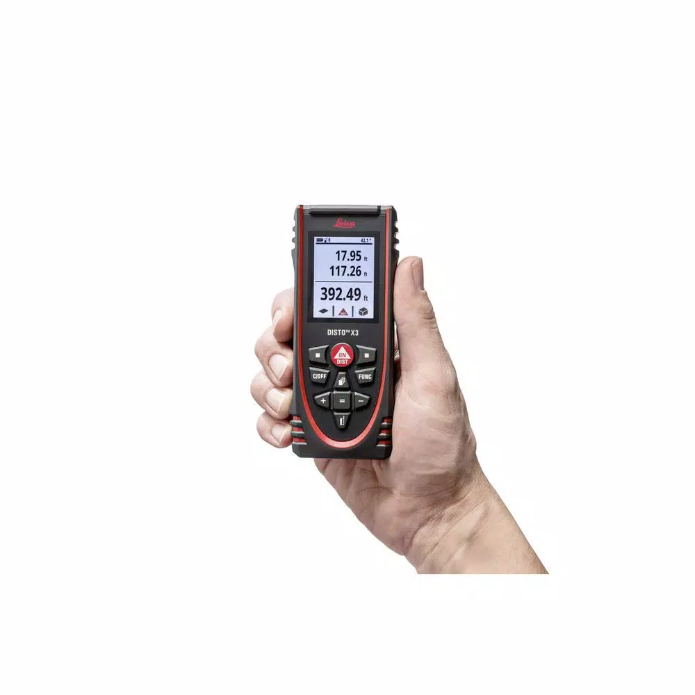 Leica DISTO X3 Laser Distance Meter, 500 ft. Range, IP65 Rugged Design