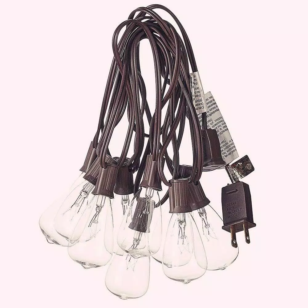 ALEKO's 25 ft. Traditional Patio String Cafe Lights, 25 Warm White Incandescent Bulbs, Indoor/Outdoor Weatherproof